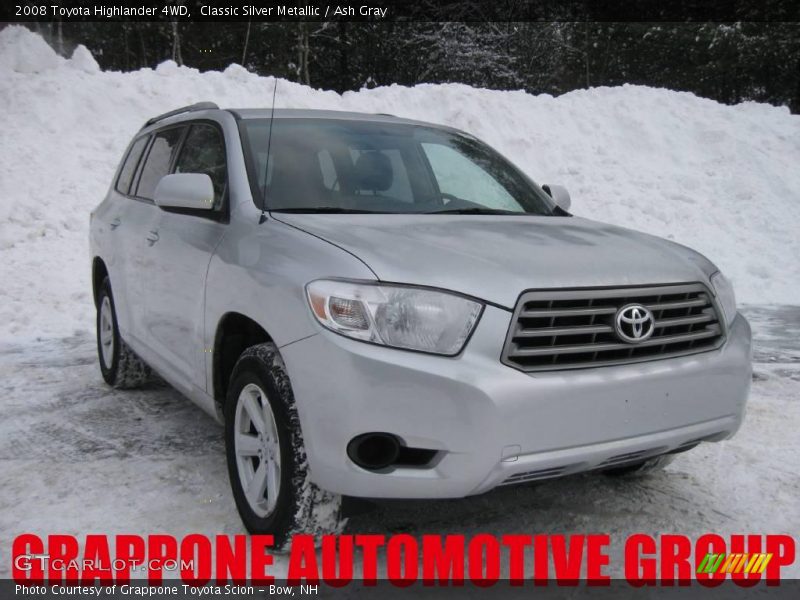 Classic Silver Metallic / Ash Gray 2008 Toyota Highlander 4WD