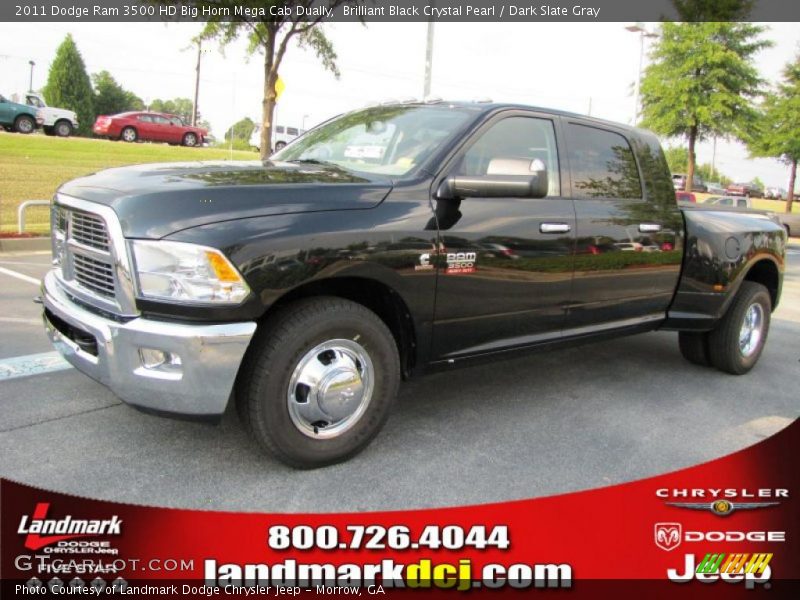 Brilliant Black Crystal Pearl / Dark Slate Gray 2011 Dodge Ram 3500 HD Big Horn Mega Cab Dually