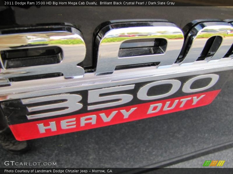 Brilliant Black Crystal Pearl / Dark Slate Gray 2011 Dodge Ram 3500 HD Big Horn Mega Cab Dually