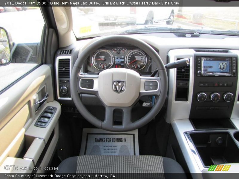 Brilliant Black Crystal Pearl / Dark Slate Gray 2011 Dodge Ram 3500 HD Big Horn Mega Cab Dually