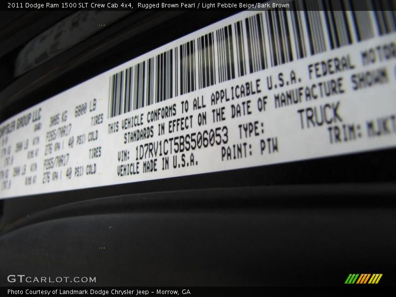 Rugged Brown Pearl / Light Pebble Beige/Bark Brown 2011 Dodge Ram 1500 SLT Crew Cab 4x4