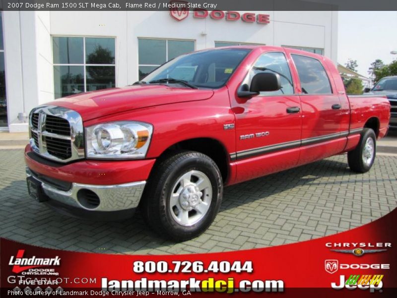 Flame Red / Medium Slate Gray 2007 Dodge Ram 1500 SLT Mega Cab