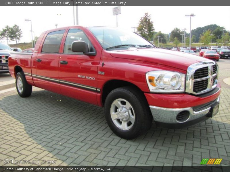 Flame Red / Medium Slate Gray 2007 Dodge Ram 1500 SLT Mega Cab