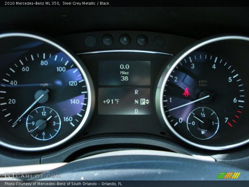 Steel Grey Metallic / Black 2010 Mercedes-Benz ML 350