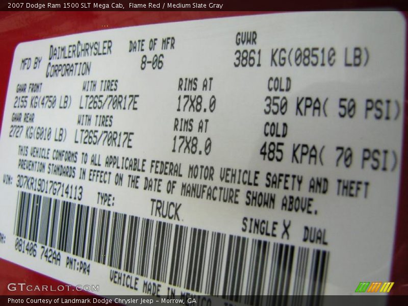 Flame Red / Medium Slate Gray 2007 Dodge Ram 1500 SLT Mega Cab