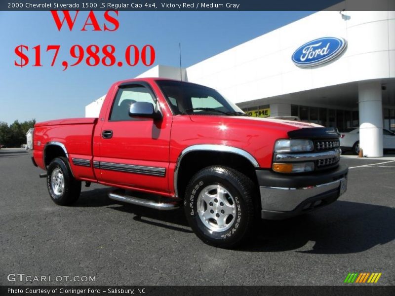 Victory Red / Medium Gray 2000 Chevrolet Silverado 1500 LS Regular Cab 4x4