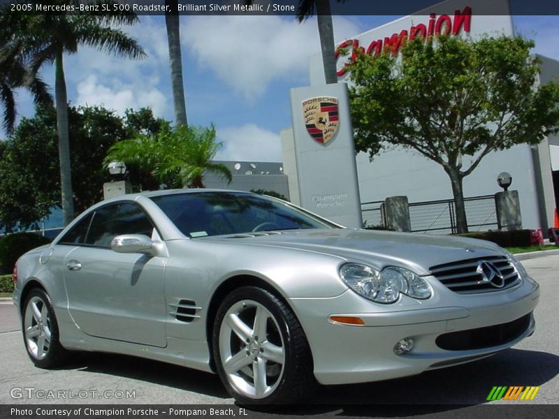 Brilliant Silver Metallic / Stone 2005 Mercedes-Benz SL 500 Roadster