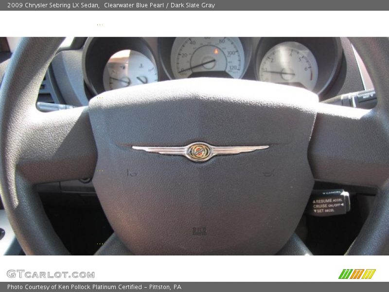 Clearwater Blue Pearl / Dark Slate Gray 2009 Chrysler Sebring LX Sedan