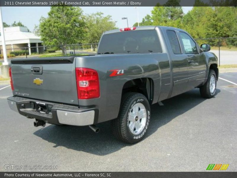 Steel Green Metallic / Ebony 2011 Chevrolet Silverado 1500 LT Extended Cab