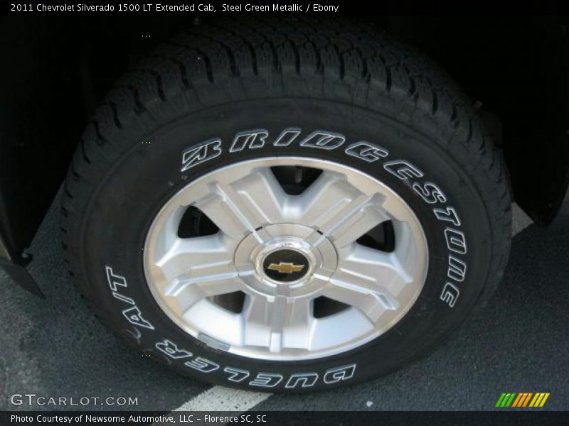 Steel Green Metallic / Ebony 2011 Chevrolet Silverado 1500 LT Extended Cab