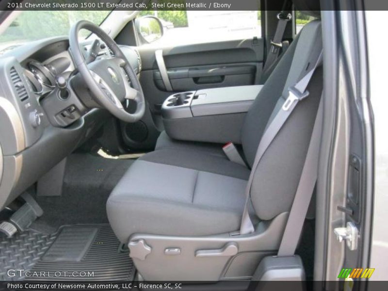 Steel Green Metallic / Ebony 2011 Chevrolet Silverado 1500 LT Extended Cab