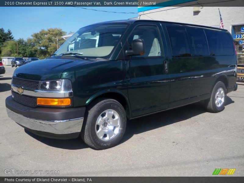 Dark Green Metallic / Neutral 2010 Chevrolet Express LT 1500 AWD Passenger Van