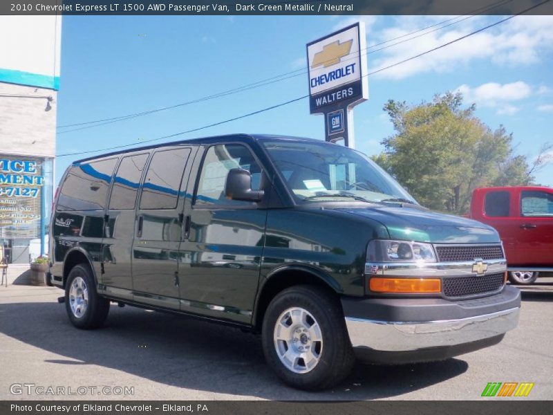 Dark Green Metallic / Neutral 2010 Chevrolet Express LT 1500 AWD Passenger Van
