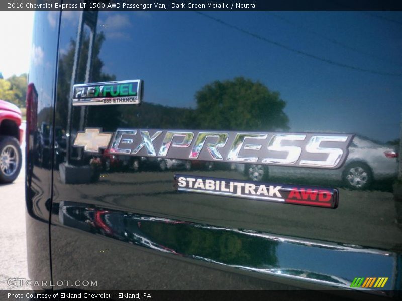 Dark Green Metallic / Neutral 2010 Chevrolet Express LT 1500 AWD Passenger Van