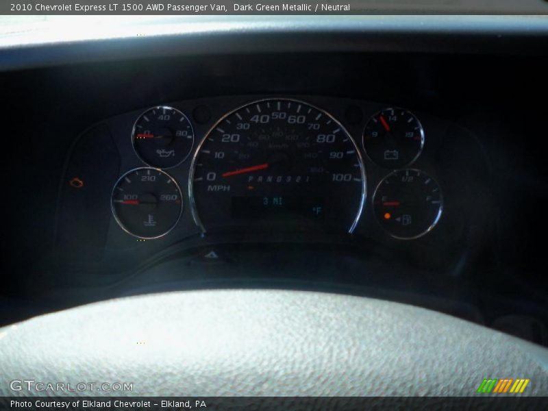 Dark Green Metallic / Neutral 2010 Chevrolet Express LT 1500 AWD Passenger Van