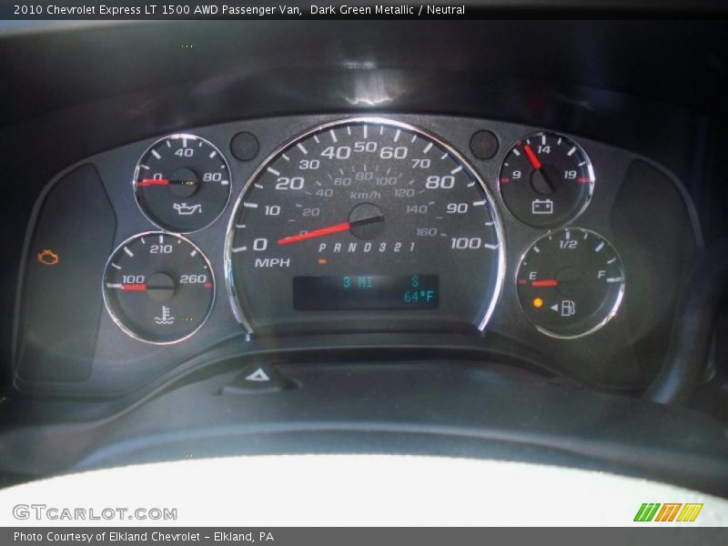 Dark Green Metallic / Neutral 2010 Chevrolet Express LT 1500 AWD Passenger Van