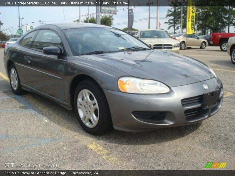 Dark Titanium Metallic / Dark Slate Gray 2002 Dodge Stratus SE Coupe