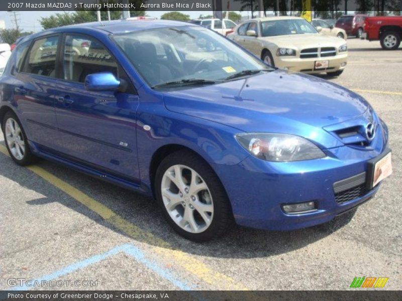 Aurora Blue Mica / Black 2007 Mazda MAZDA3 s Touring Hatchback