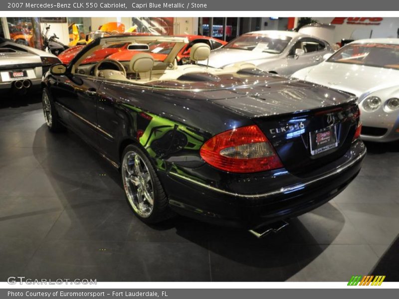 Capri Blue Metallic / Stone 2007 Mercedes-Benz CLK 550 Cabriolet