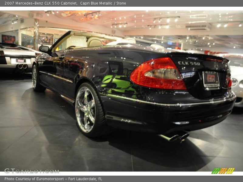 Capri Blue Metallic / Stone 2007 Mercedes-Benz CLK 550 Cabriolet