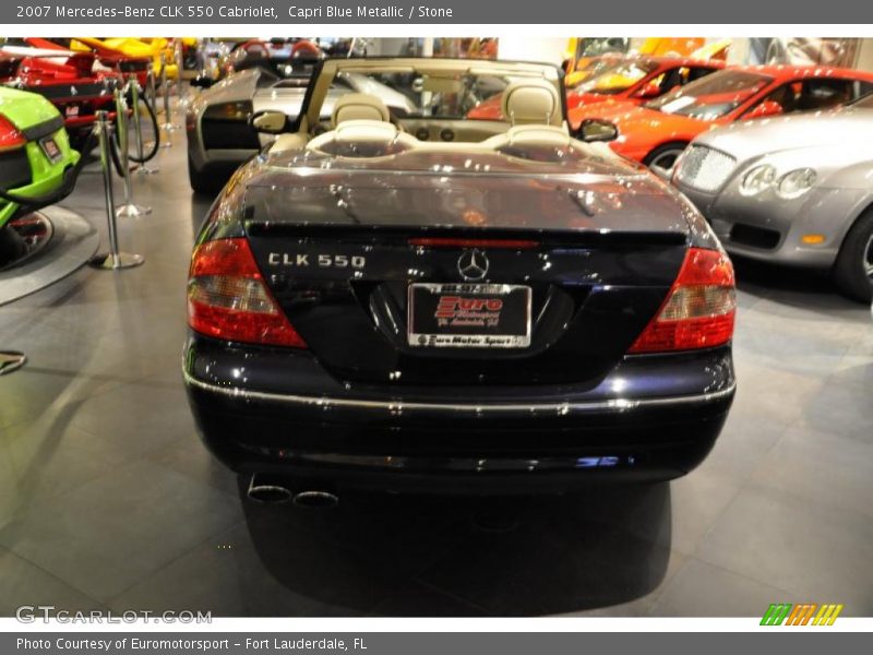 Capri Blue Metallic / Stone 2007 Mercedes-Benz CLK 550 Cabriolet