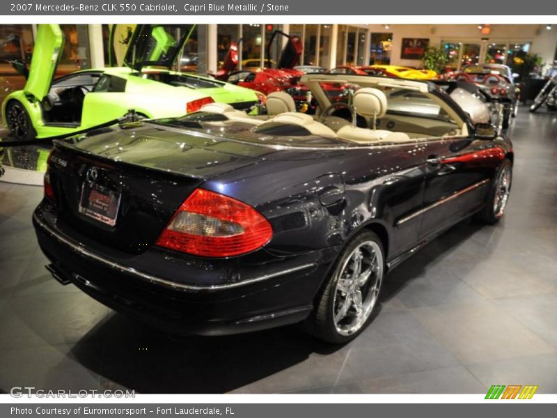 Capri Blue Metallic / Stone 2007 Mercedes-Benz CLK 550 Cabriolet