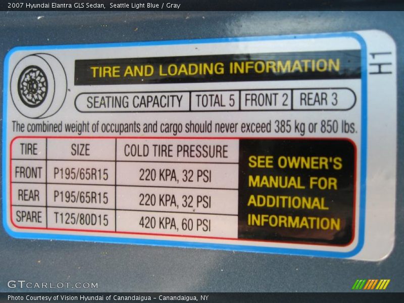 Seattle Light Blue / Gray 2007 Hyundai Elantra GLS Sedan