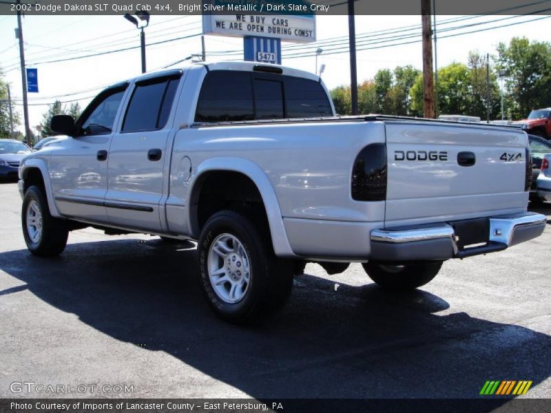 Bright Silver Metallic / Dark Slate Gray 2002 Dodge Dakota SLT Quad Cab 4x4