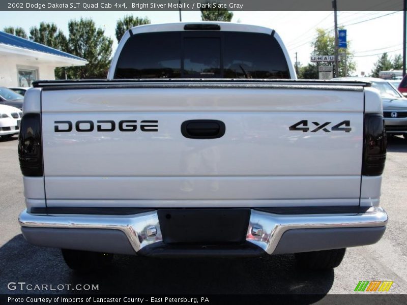 Bright Silver Metallic / Dark Slate Gray 2002 Dodge Dakota SLT Quad Cab 4x4