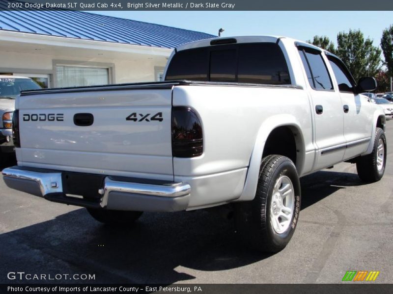 Bright Silver Metallic / Dark Slate Gray 2002 Dodge Dakota SLT Quad Cab 4x4