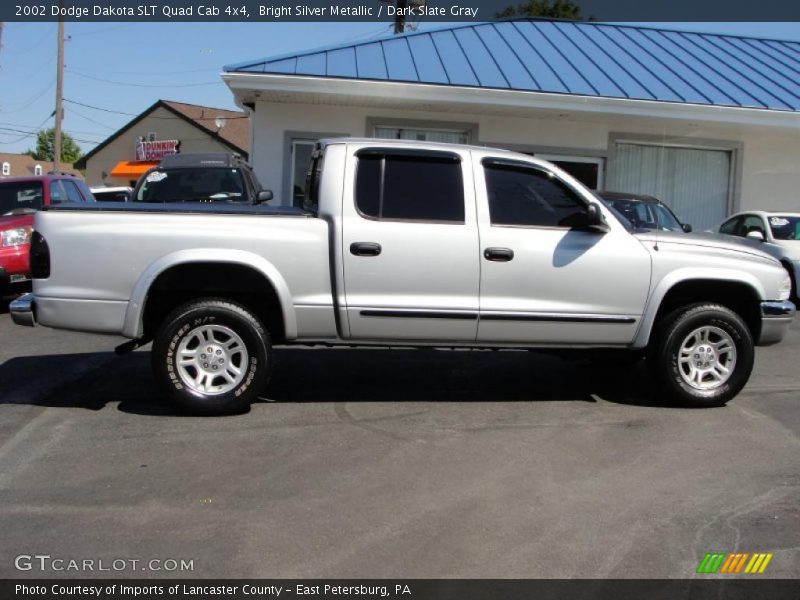 Bright Silver Metallic / Dark Slate Gray 2002 Dodge Dakota SLT Quad Cab 4x4