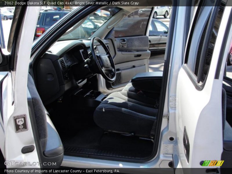 Bright Silver Metallic / Dark Slate Gray 2002 Dodge Dakota SLT Quad Cab 4x4