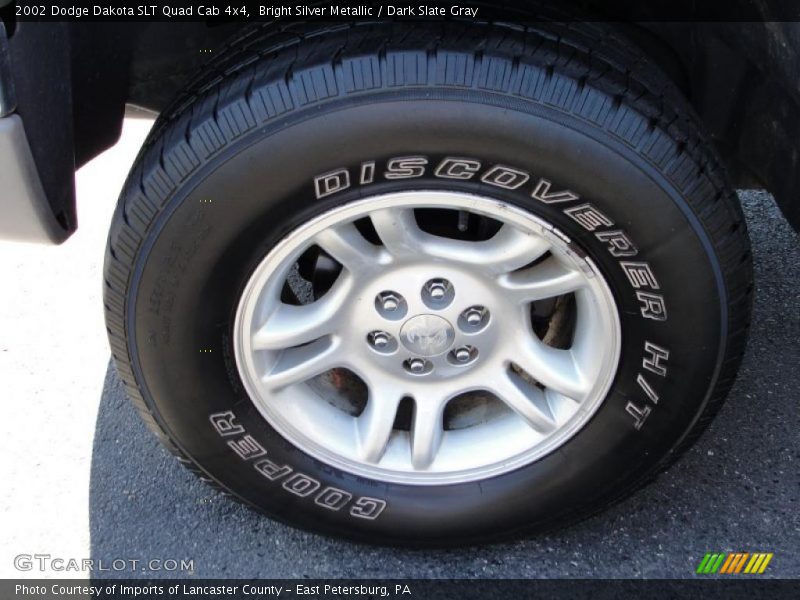 Bright Silver Metallic / Dark Slate Gray 2002 Dodge Dakota SLT Quad Cab 4x4