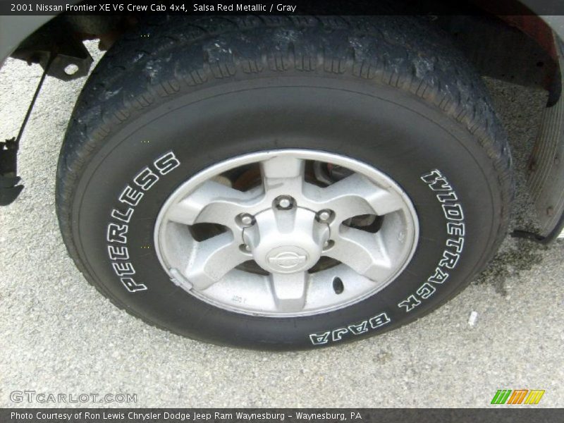 Salsa Red Metallic / Gray 2001 Nissan Frontier XE V6 Crew Cab 4x4