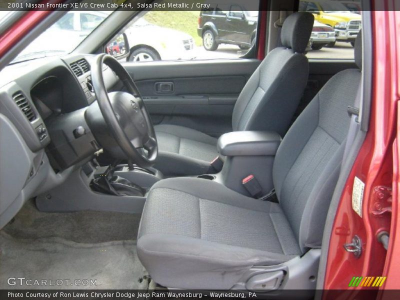 Salsa Red Metallic / Gray 2001 Nissan Frontier XE V6 Crew Cab 4x4
