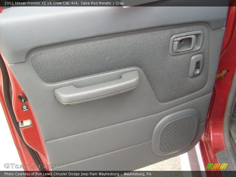 Salsa Red Metallic / Gray 2001 Nissan Frontier XE V6 Crew Cab 4x4