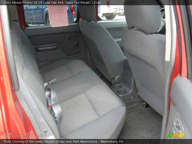 Salsa Red Metallic / Gray 2001 Nissan Frontier XE V6 Crew Cab 4x4