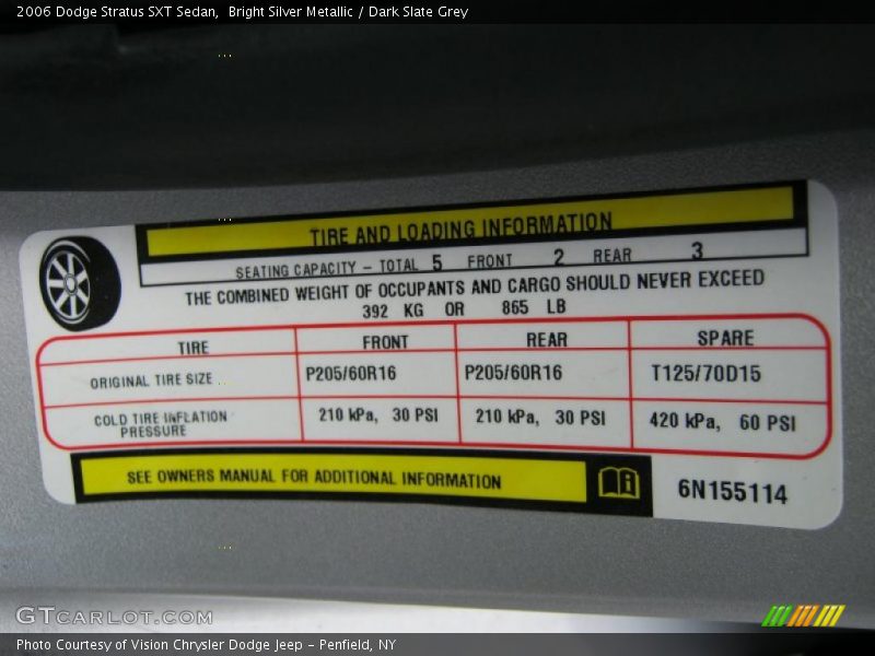 Bright Silver Metallic / Dark Slate Grey 2006 Dodge Stratus SXT Sedan