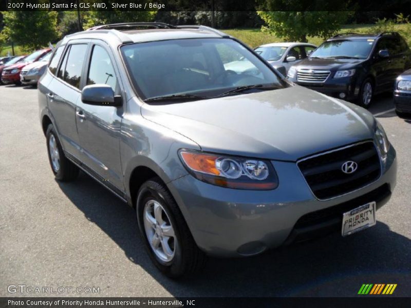 Silver Blue / Beige 2007 Hyundai Santa Fe GLS 4WD