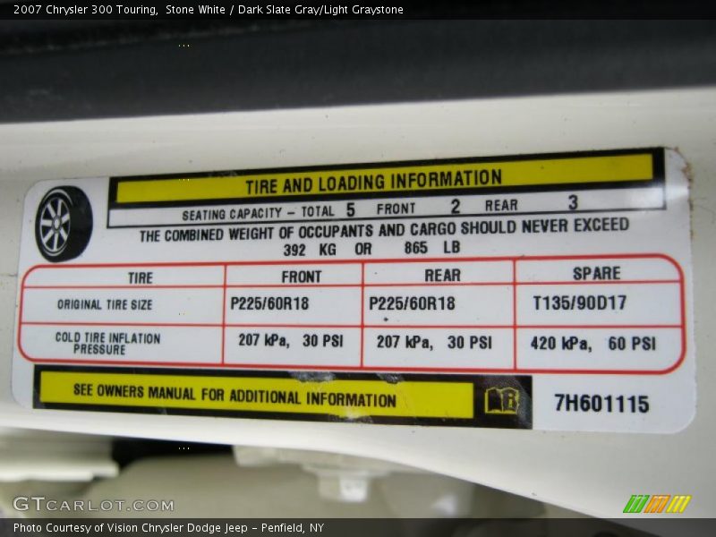 Stone White / Dark Slate Gray/Light Graystone 2007 Chrysler 300 Touring