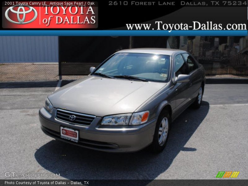Antique Sage Pearl / Oak 2001 Toyota Camry LE