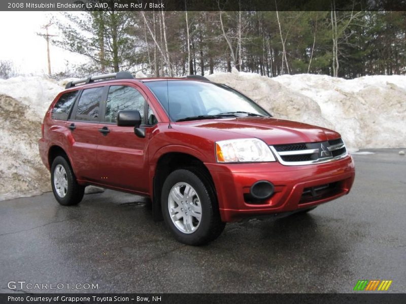 Rave Red / Black 2008 Mitsubishi Endeavor LS AWD