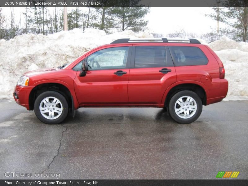 Rave Red / Black 2008 Mitsubishi Endeavor LS AWD