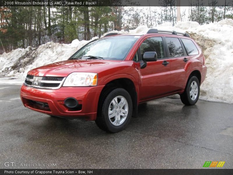 Rave Red / Black 2008 Mitsubishi Endeavor LS AWD