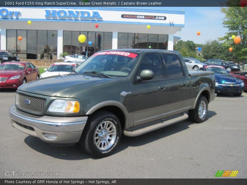 Estate Green Metallic / Castano Brown Leather 2001 Ford F150 King Ranch SuperCrew