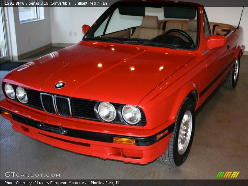 Brilliant Red / Tan 1992 BMW 3 Series 318i Convertible