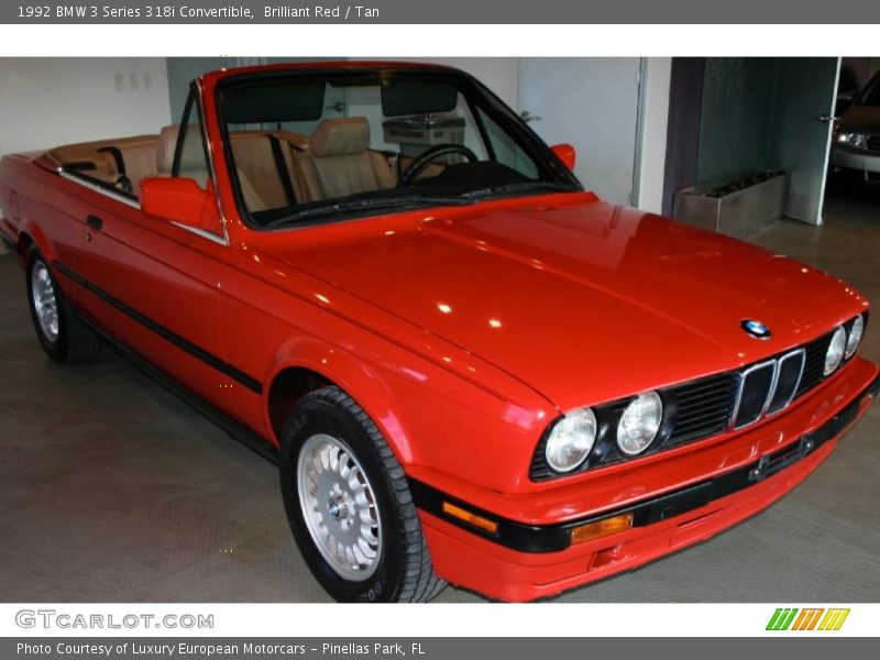 Brilliant Red / Tan 1992 BMW 3 Series 318i Convertible