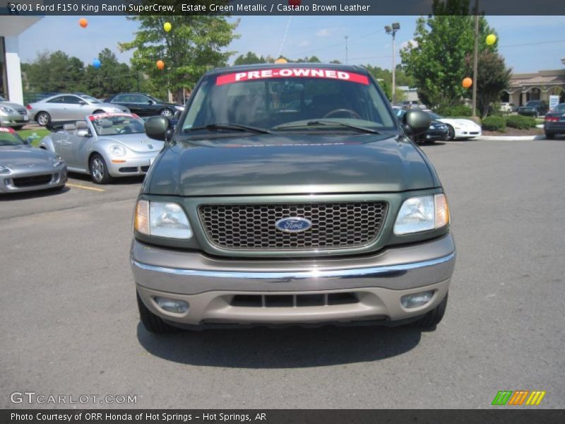 Estate Green Metallic / Castano Brown Leather 2001 Ford F150 King Ranch SuperCrew