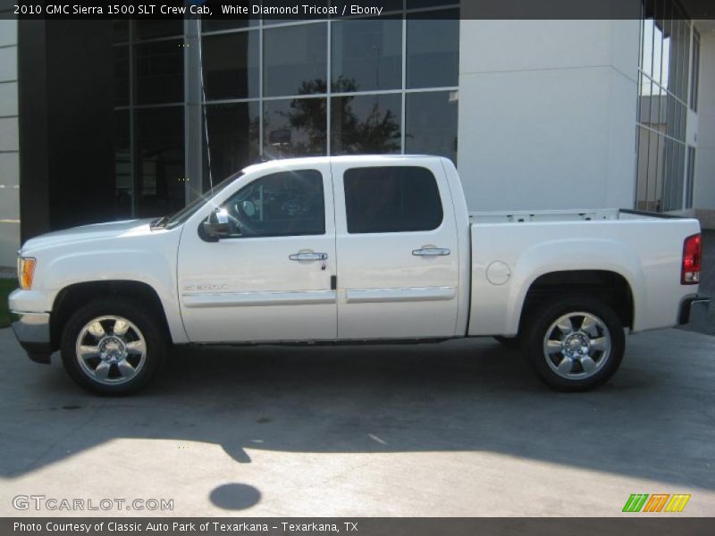 White Diamond Tricoat / Ebony 2010 GMC Sierra 1500 SLT Crew Cab