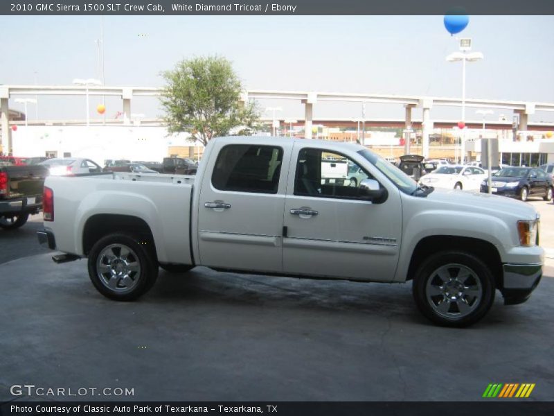 White Diamond Tricoat / Ebony 2010 GMC Sierra 1500 SLT Crew Cab